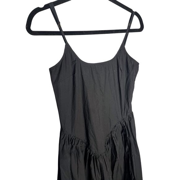 Citizens of Humanity Ari Midi Dress Size XS in Black Cotton Drop Waist Loose - Picture 6 of 10